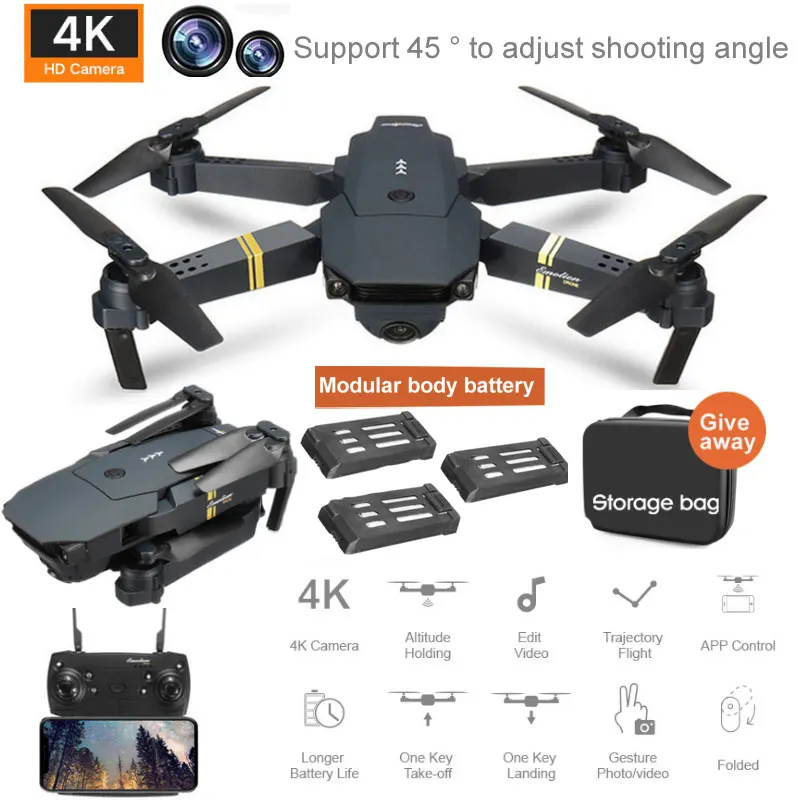Enlarge E58 RC Drone Wifi 4K HD  Wide Angle Camera Aerial Photography Aircraft  Helicopter Quadcopter Folding Toy Plane Gifts