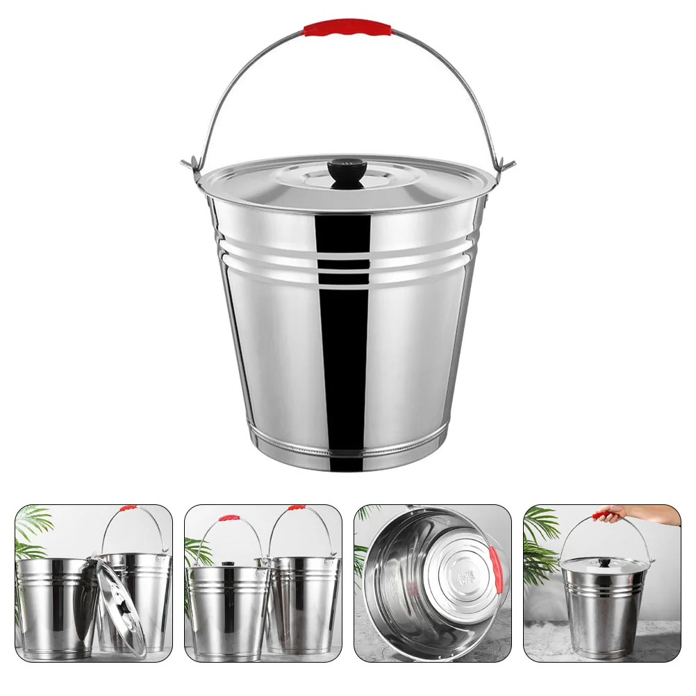 

Ash Pail Outdoor Garbage Can Lid Tin Buckets Multitools Charcoal Bucket Container Fireplace Fire Bucket Ash Bin Lid