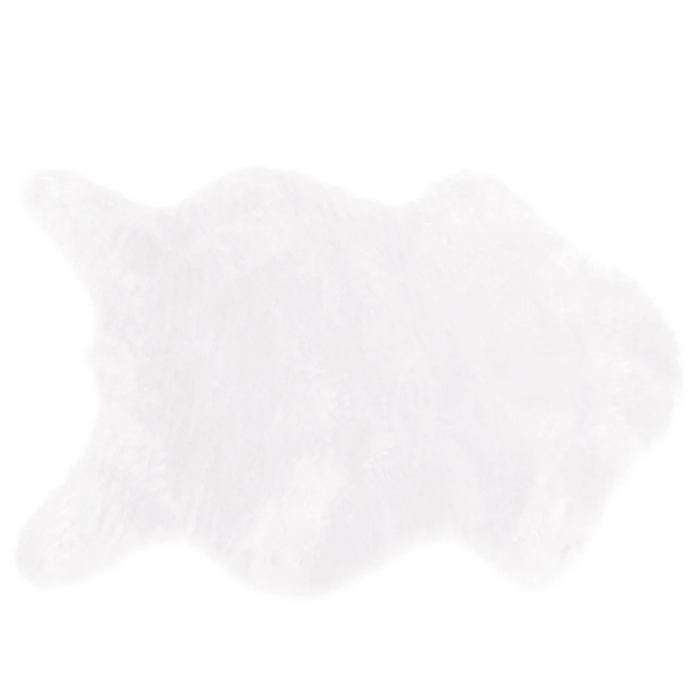 

Soft Artificial Sheepskin Chair Cover Warm Hairy Carpet Seat Pad Plain Skin Fur Plain Fluffy Area Rugs Washable Bedroom Faux Mat