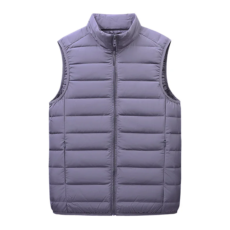 Down Vest for Men In Autumn and Winter New Stand Collar Waistcoat White Duck Down Light and Warm Casual Coat