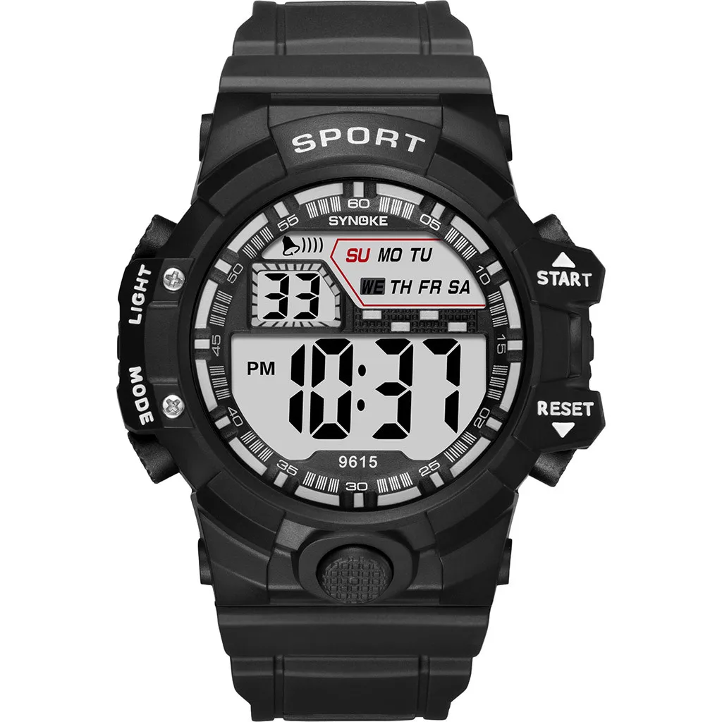 

SYNOKE Trend Luxury Men's Anti Fall Big Screen Multi Function Luminous Electronic Watch Clock Waterproof Relogios Masculinos