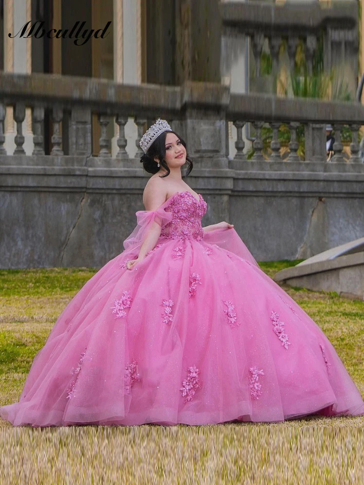 Роскошные бальные платья Quinceanera бальное платье корсет Кружевная аппликация
