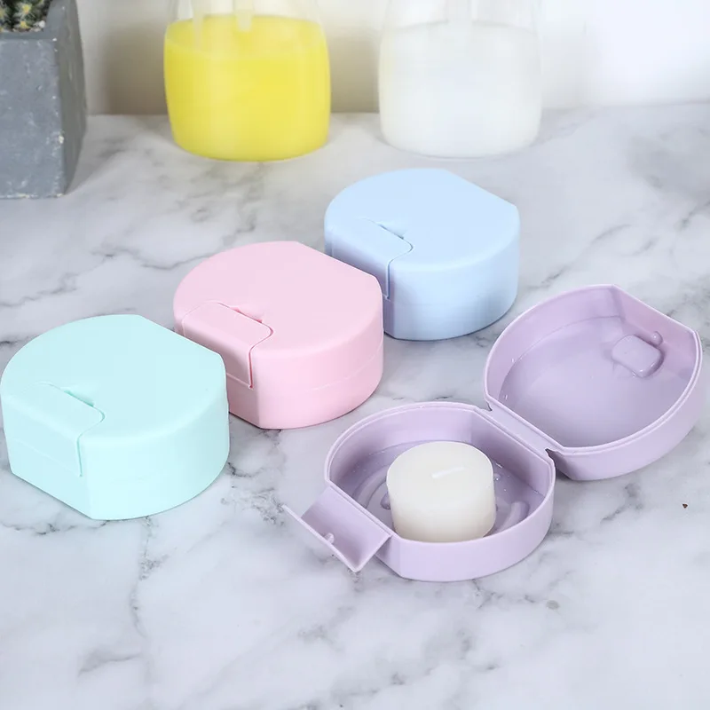 NEW Wholesale Plastic Soap Dish Storage Box with Lid Portable Travel Sealed Draining Soap Box Creative Soap Box Bathroom Gadgets