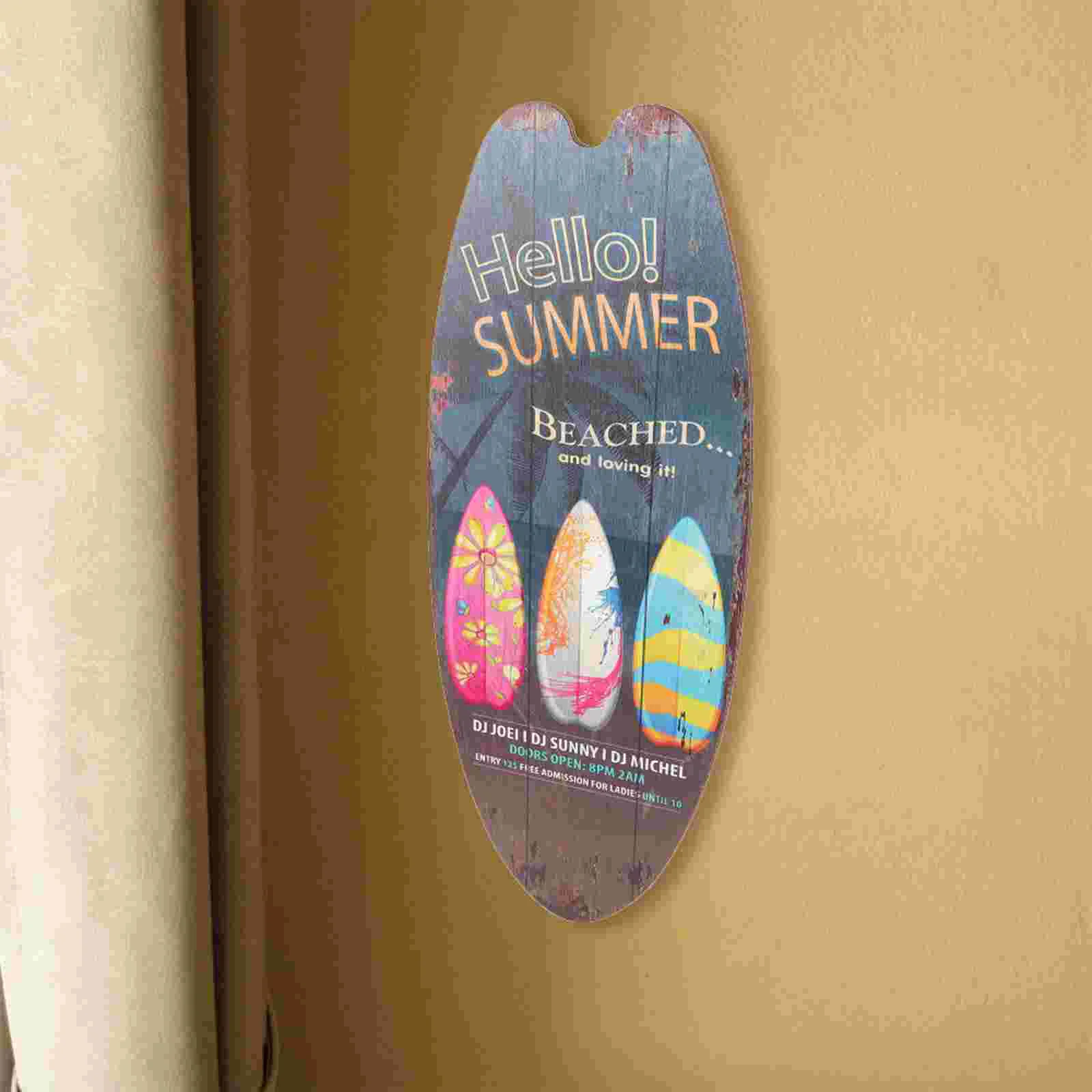 

3 Pcs Decorative Plaque Surfboard Decoration Seaside Retro Home Wall Sculpture Wooden Coastal