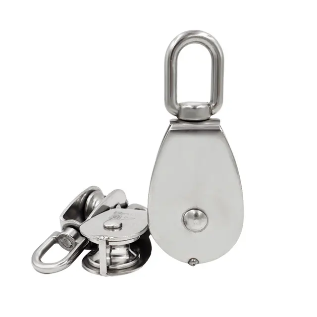 Stainless Steel Pulley M15/M20 M25 M32 Single Wheel Swivel Lifting Rope Pulley Set Lifting Wheel Tools 5