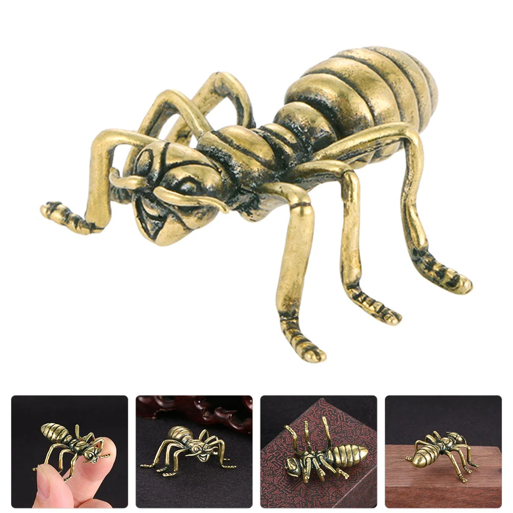 

Ant Figurine Metal Animals Statue Lucky Ornament Desktop Model Collection Mini Figure Simulation Miniature Garden Sculpture Shui