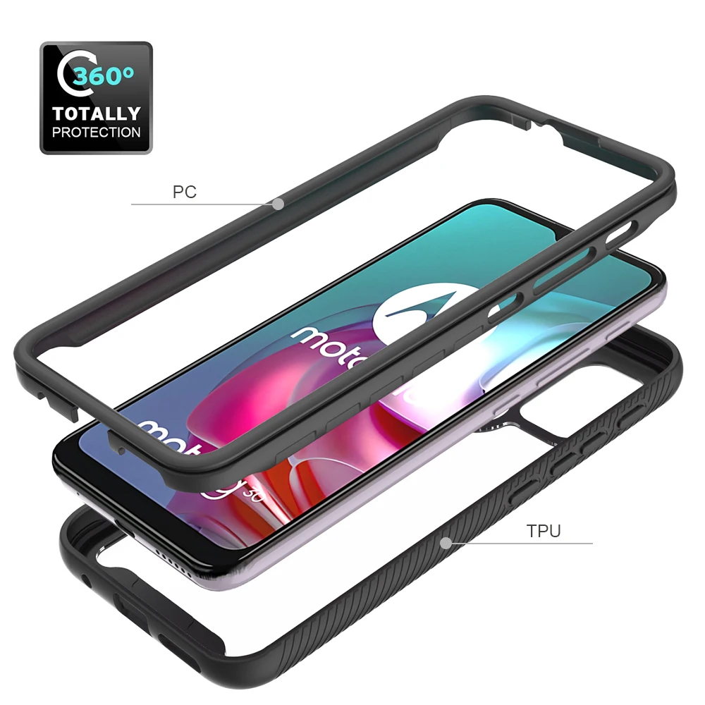 Moto G30 Case,Moto G Power Play Stylus 2021 Heavy Duty Shockproof Bumper Clear TPU Cover Phone Cases for Motorola Moto G10 G30