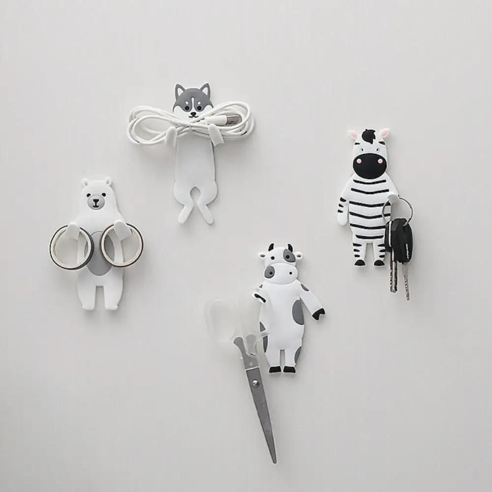 

Cute Animal-Shaped Reusable Hook Bendable Hook Wall Coat Rack Key Holder DIY Cartoon Adhesive Hook Wall Hanger Home Decor Hooks