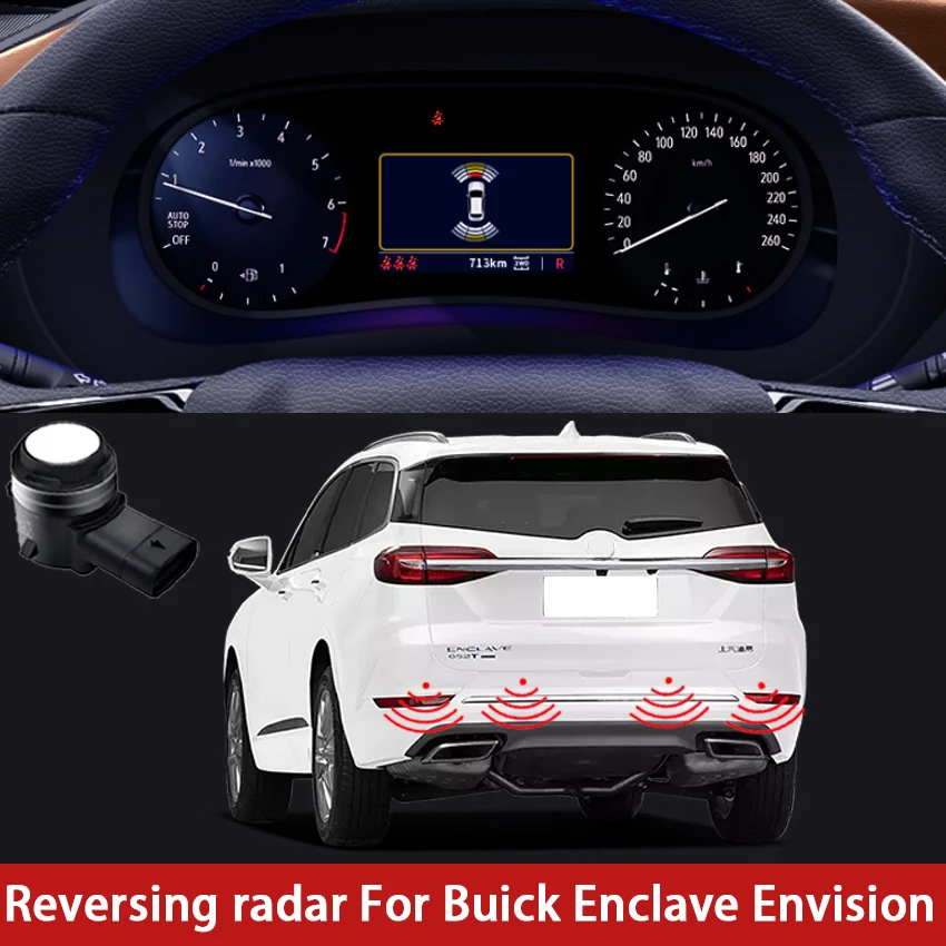Фото Parktronic 8 датчиков для Buick Enclave Envision 2014 ~ 2022 автомобильный вспомогательный резервный радар, зуммер, задний передний бампер №1