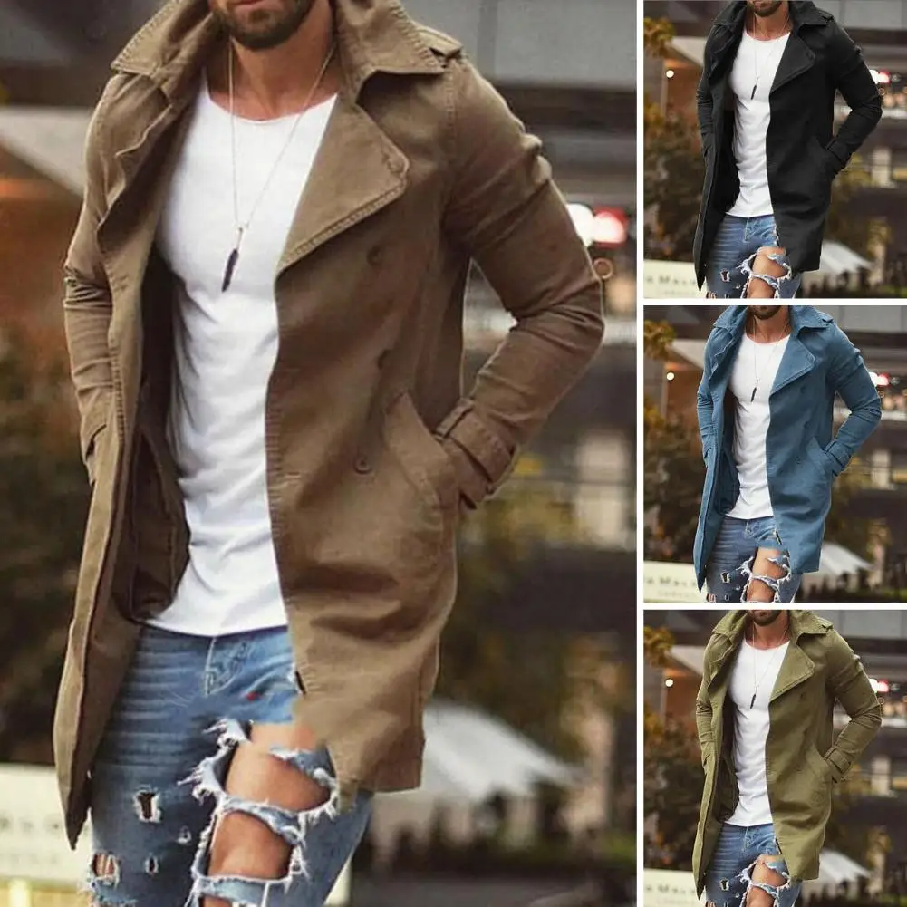 

Popular Coat 2023 European and American Winter New Wool Windbreaker Stand Collar Medium Long Pocket Casual Coat