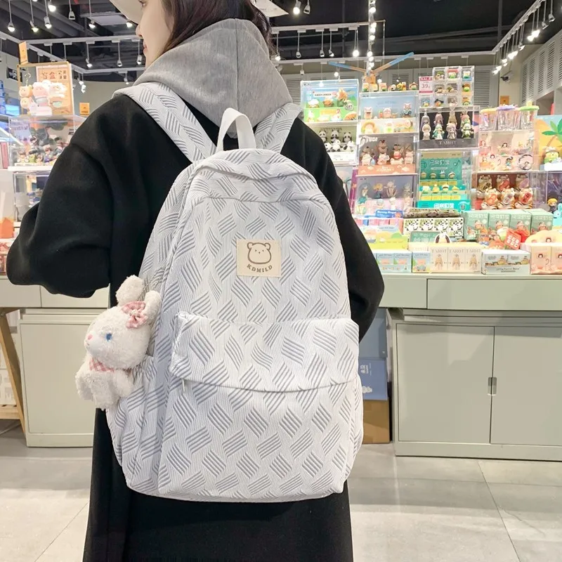 

JOYPESSIE Women Cute Rucksack for Girl Fashion Teen Schoolbag Kawaii Waterproof Bookbag Nylon Backpack Lady High School Mochila