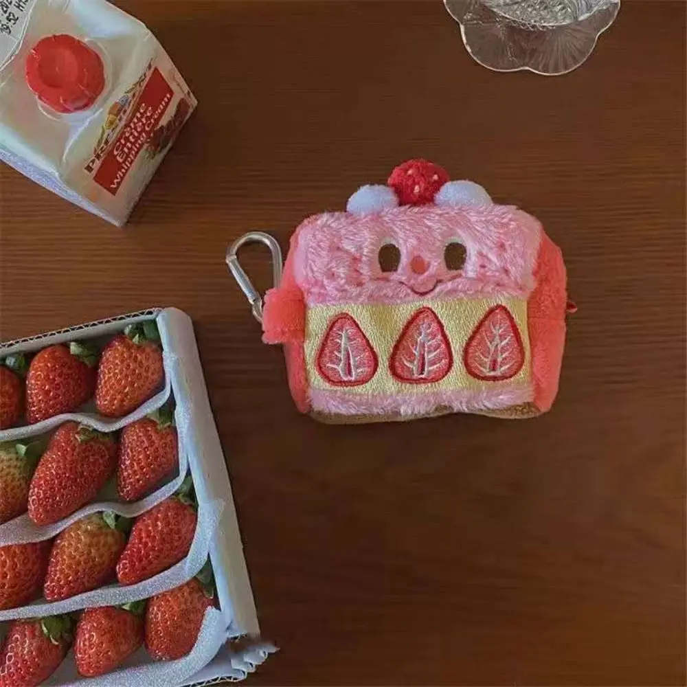

Женский чехол, держатель для карт, брелок, подвеска, кошелек для монет, мультяшный клубничный торт, плюшевые животные, медведь, свинья, кроли...
