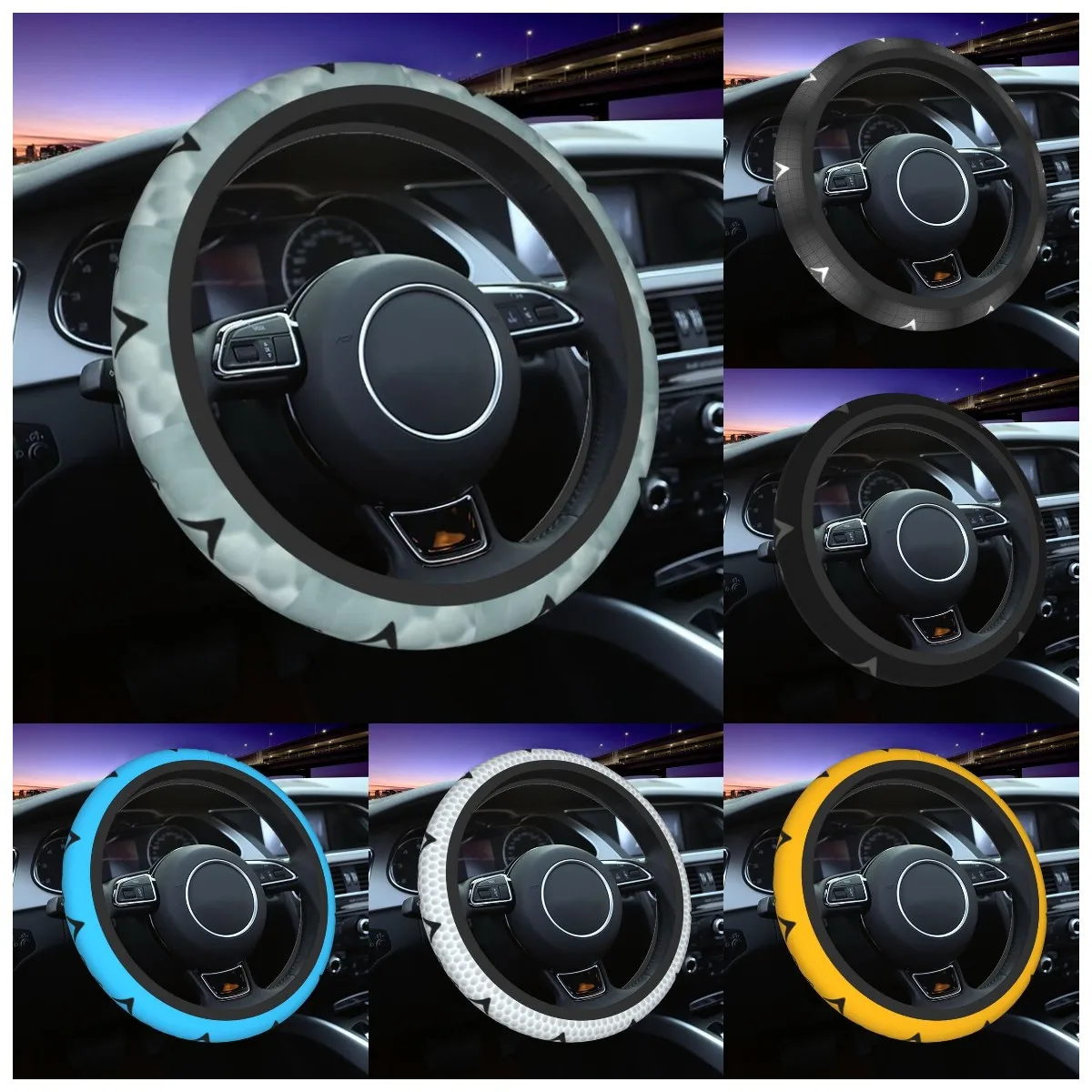 

Kawaii Golf Logo Steering Wheel Cover for Girls Soft Steering Wheel Protector Universal Fit 37-38cm Car Accessories