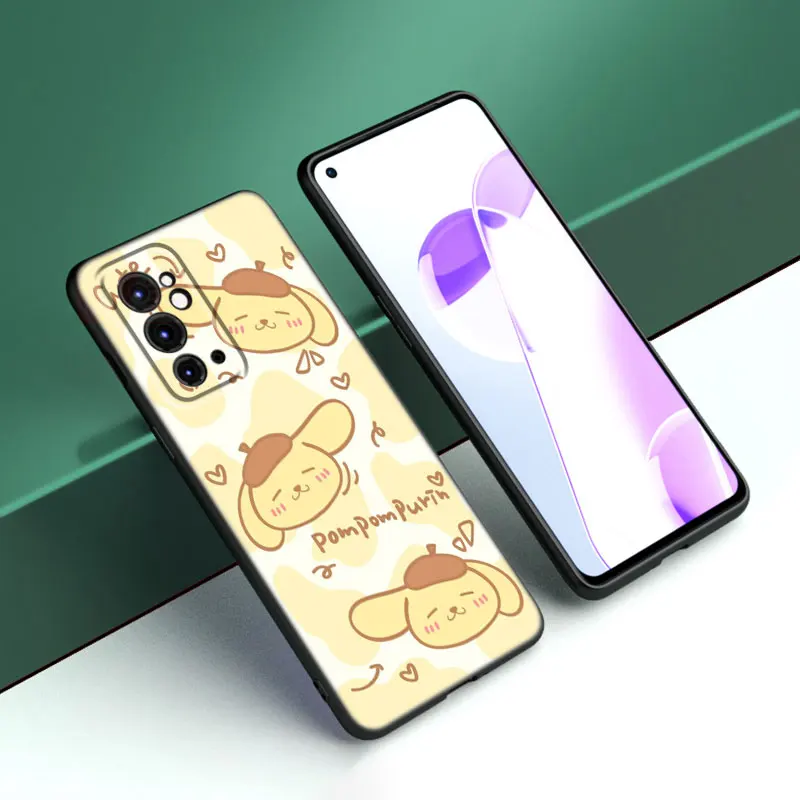 Милый черный силиконовый фотоэлемент Sanrio pompurin для OnePlus 9 10 11 12 ACE 2V Pro 9RT 10T 10R Nord CE 2 3