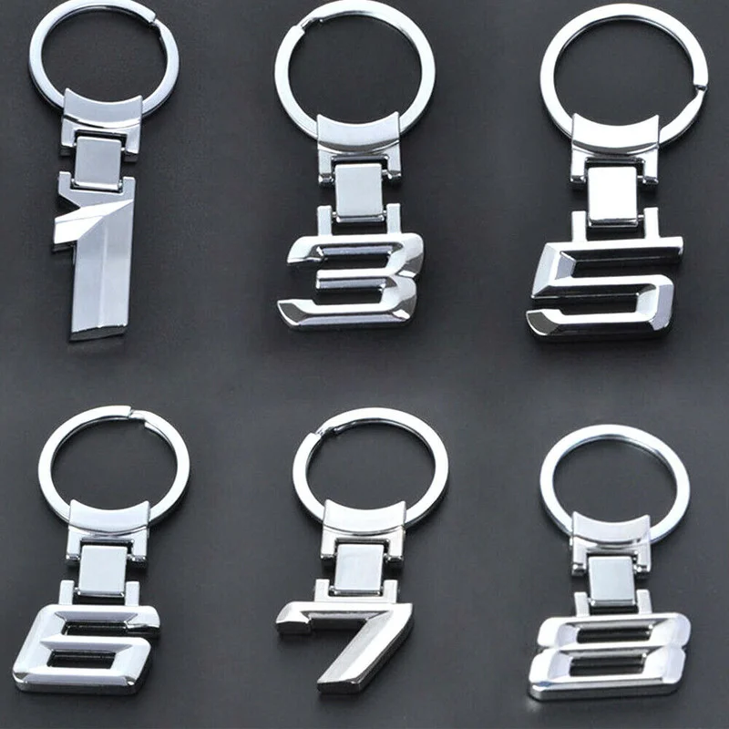 Metal Key Chain Car Logo Key Holder Key Ring Charms Pendant Silver Decor Car Accessories Interior for BMW X 1 3 5 6 7 8 Series