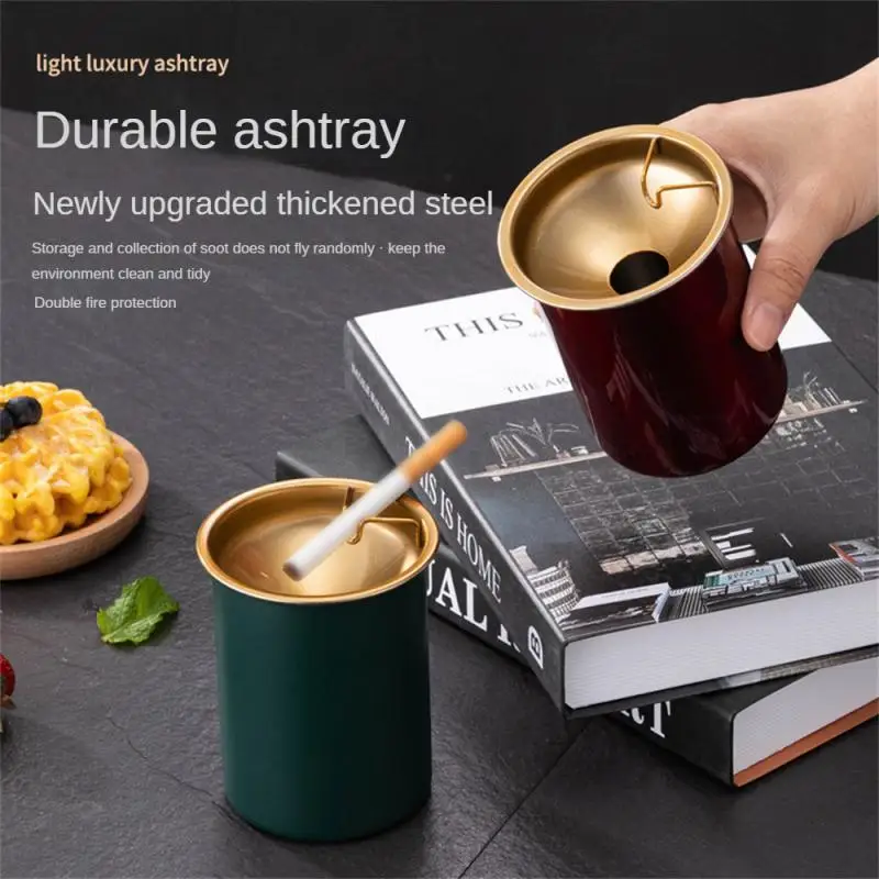

Stainless Steel Car Home Multi-functional Ashtray Funnel Windproof Does Not Run Ash Creative Rack Smoke Anti-drop Merchandises