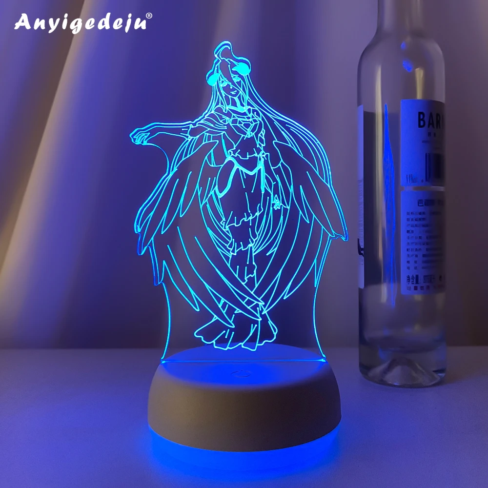 

Overlord Albedo Led Night Light for Bedroom Decor Gift Nightlight Anime Waifu 3d Lamp Albedo Overlord
