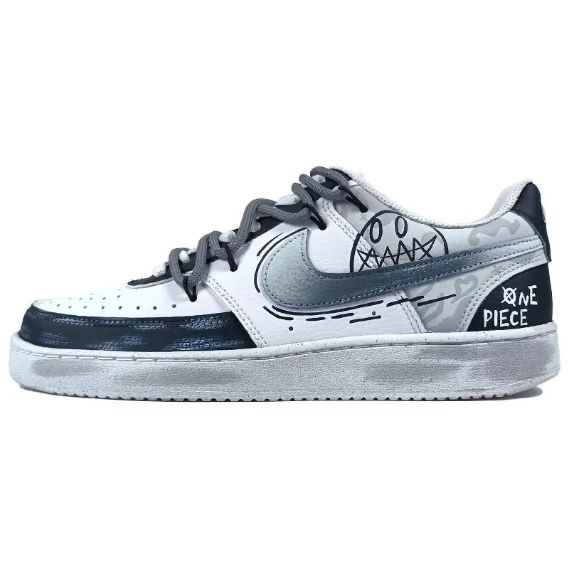 【Настроить】Nike Court Vision 1 обувь для скейтбординга унисекс низкие черные/белые