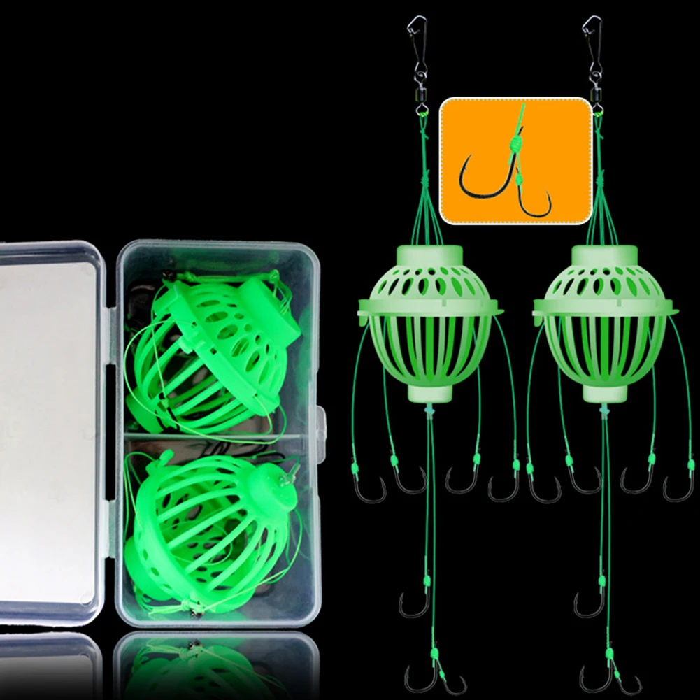 

2021 New Fishing Fishing Trap Feeder Cages Tackle 2pcs/set Barbed Hook