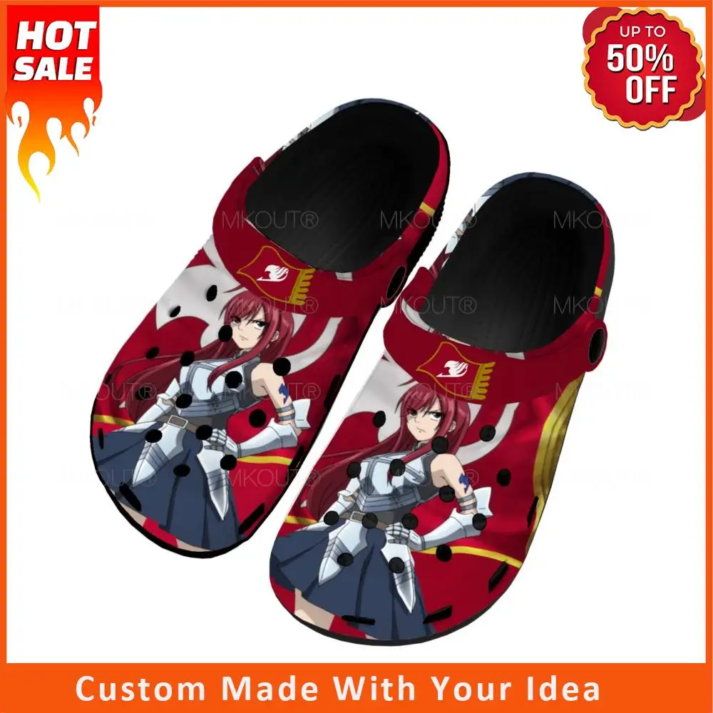 

Anime Fairy Tail Erza Scarlet Home Clogs Custom Water Shoes Mens Womens Teenager Shoe Garden Clog Beach Hole Black Slippers