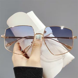Vintage Irregular Polygon Oversized Sunglasses For Women New Fashion Brand Gradient Sun Glasses Fema in USA (United States)