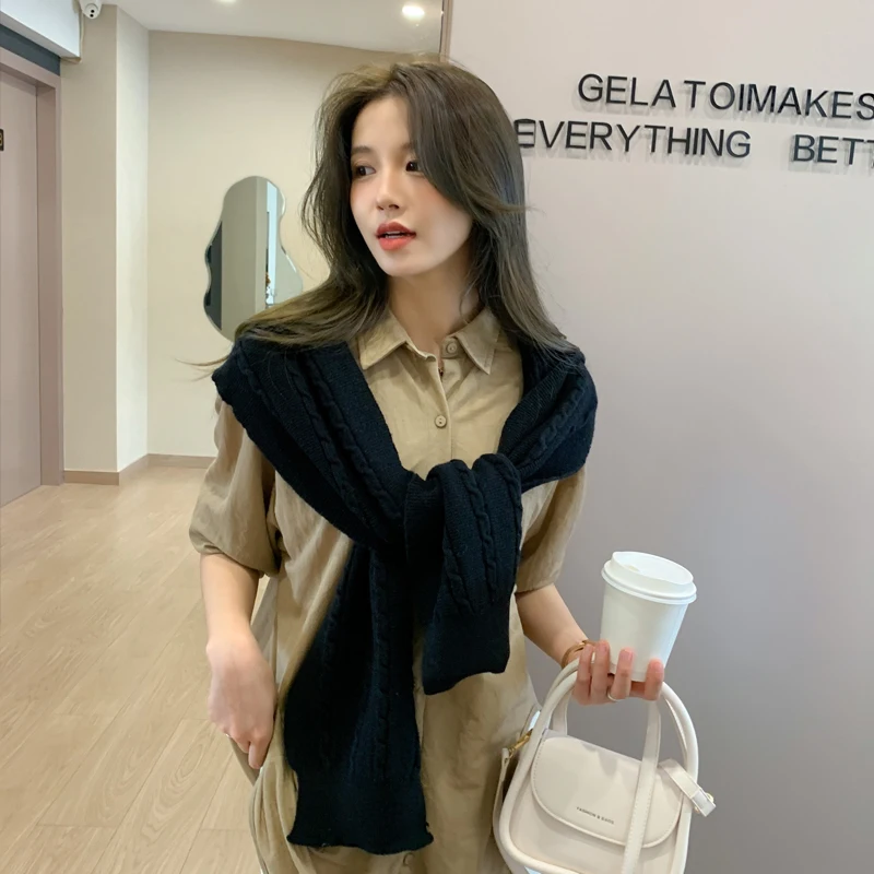 Японская и Корейская осенне-зимняя шапка шарф интегрированный Женская