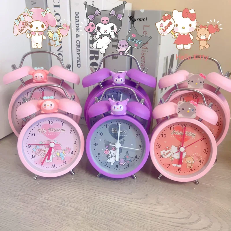 

3 дюйма, милый Коричный будильник Kuromi, сделай сам, фотография спальни, студенческого стола, мультяшный креативный