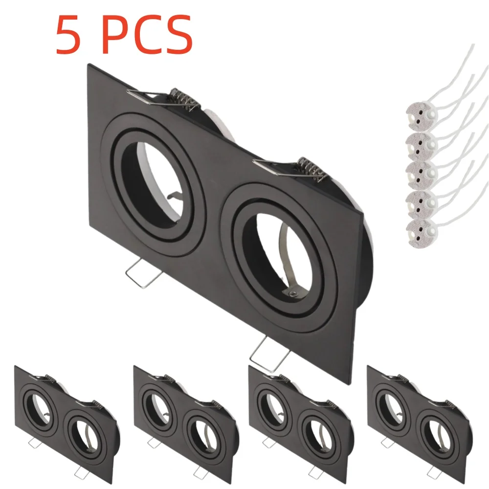 Набор Из 5 Квадратных Встроенных Светодиодных Прожекторов С Двойной Головкой GU10
