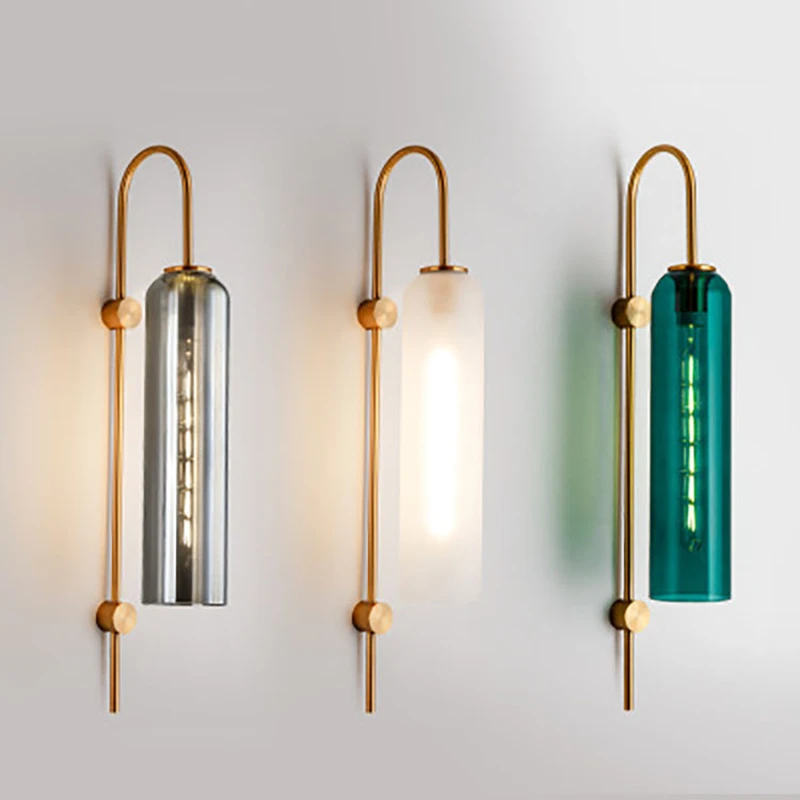 

Nordic Wall Lamp Led Glass Tube Mirror Light For Living Room Bedroom Study Corridor Bedside Lamp Modern Decorate Home Wall Lamp