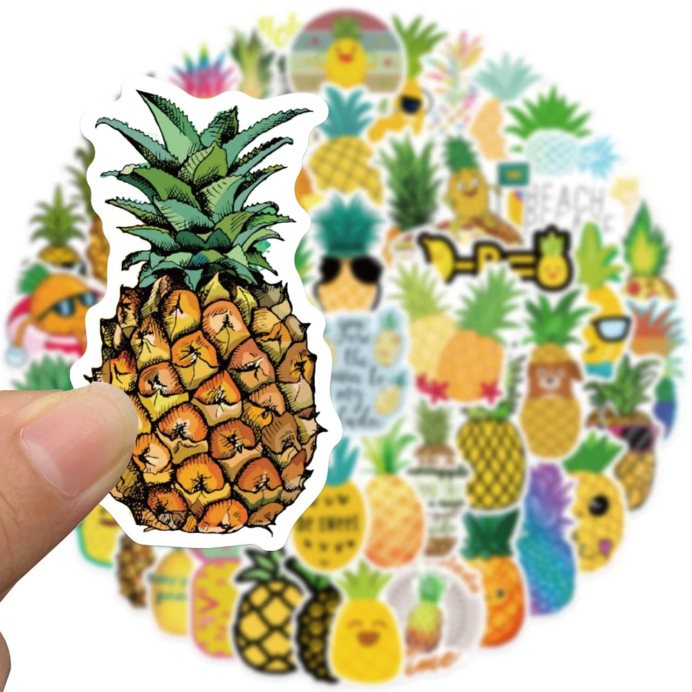 

50pcs Cartoon Fruits Pineapple Stickers For Phone Notebooks Stationery Laptop Scrapbooking Supplies Guitar Sticker Aesthetic