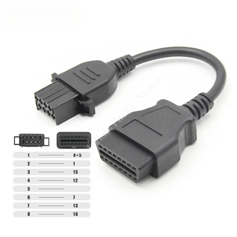 Фото Кабель OBD2 8-контактный/16-контактный для VOLVO Vocom 88890300, адаптер OBD для грузовиков Volvo 8-контактный, для тяжелых условий эксплуатации, соединители OBD 2 OBDII, сканер OBDII №1