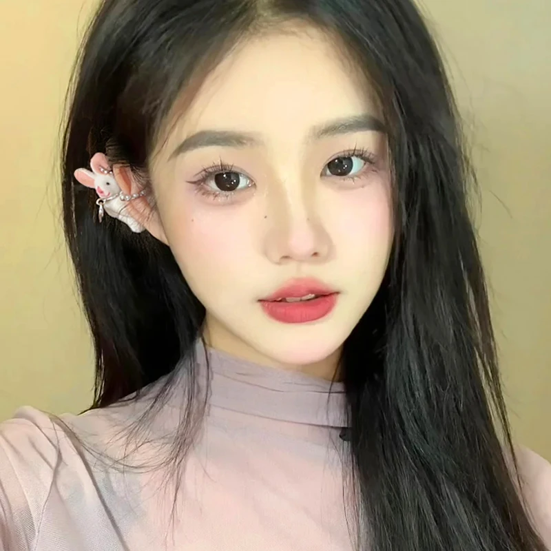 Модный зажим для ушей женский дизайн милый плюшевый кролик безболезненный без