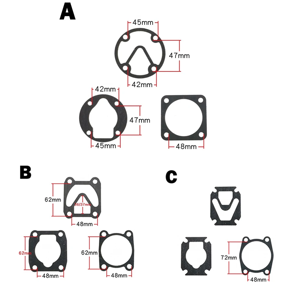 

Washers Valve Plate Gaskets Base Valve Plate Compressor Cylinder Head 3Pcs Set Air Compressor Accessries Cylinder Cover Gasket