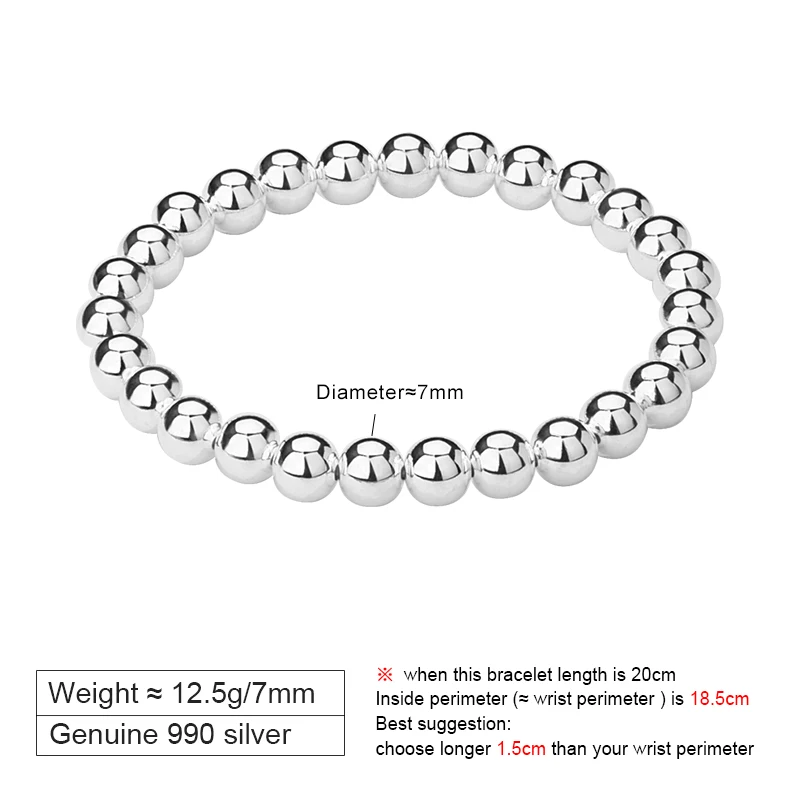 Браслет с бусинами ZABRA из серебра 990 пробы для мужчин и женщин модный роскошный