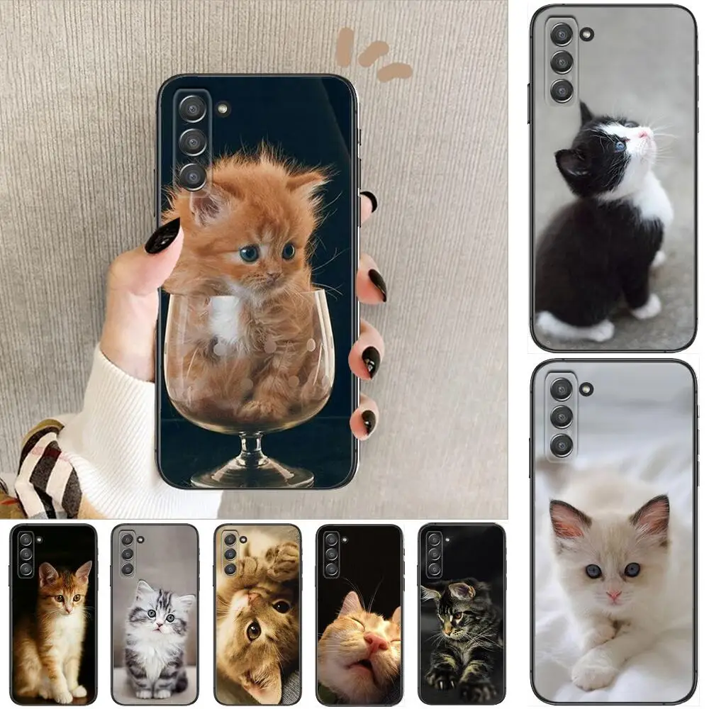 

Funny Cat black Phone cover hull For SamSung Galaxy s6 s7 S8 S9 S10E S20 S21 S5 S30 Plus S20 fe 5G Lite Ultra Edge