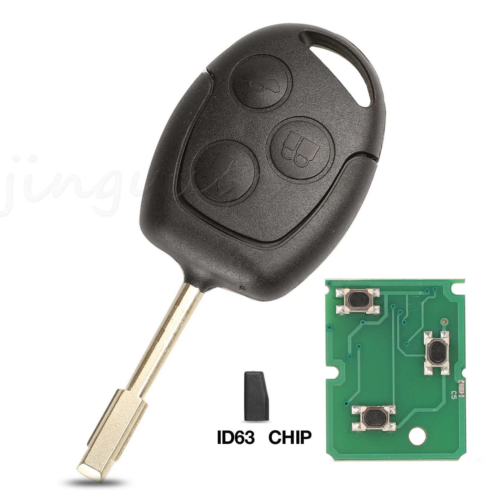 Jingyuqin 3 кнопки дистанционного брелок 315 МГц 433 МГц 4D60 ID63 чип для Ford Mondeo Focus Fusion Fiesta Galaxy Transit полный автомобильный ключ