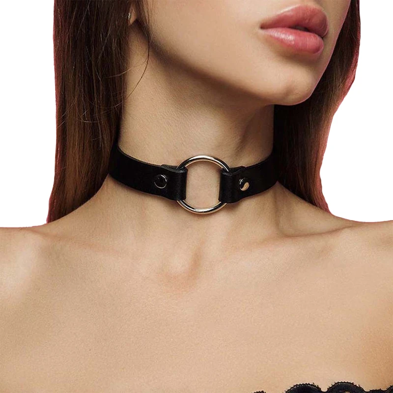 

Necklace Low Neck Black Leather Girl, Cute, Korean Style, Punk, Gothic, Lolita, Geometric, 2022