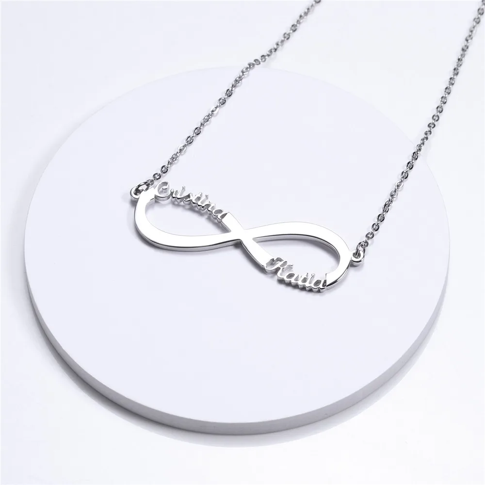 Золотое ожерелье с бесконечной петлей и ожерелья подвески из розового золота