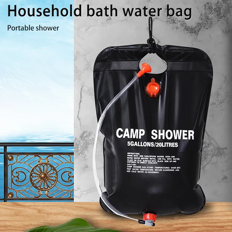 

20L Camping Bath Bag Solar Energy Heated Portable Folding Outdoor Shower Bag PVC Water Bag travel bag pump