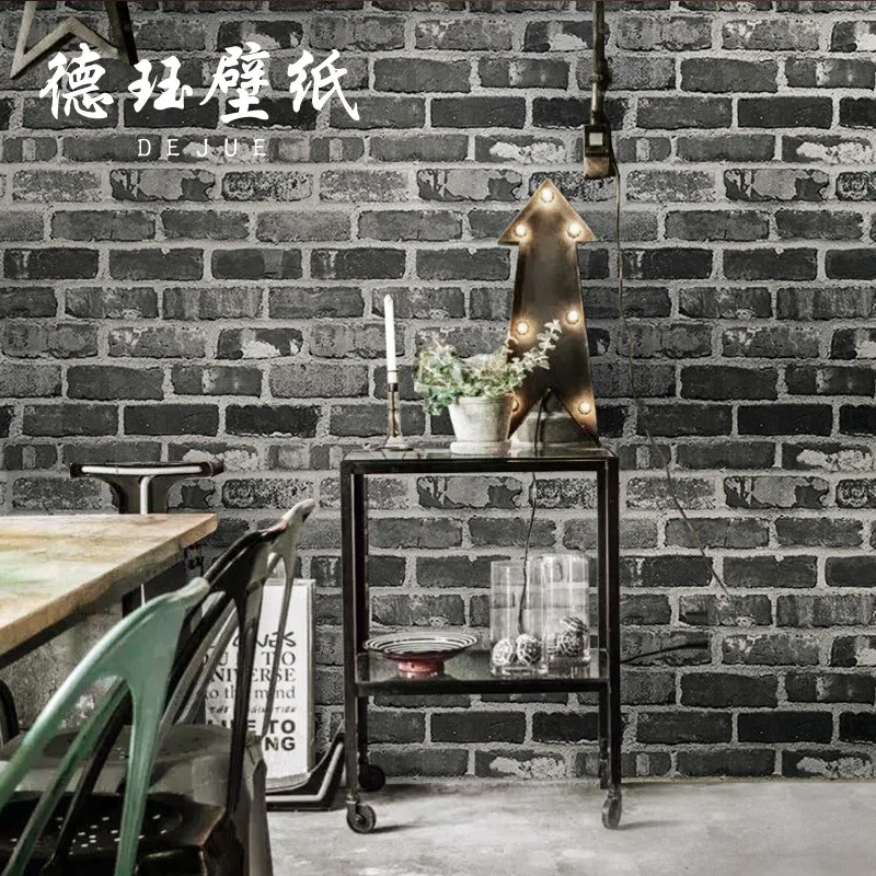 

3d Three-dimensional Retro Industrial Wind Brick Pattern Brick Blue Brick Wallpaper Antique Brick Wallpaperwallpap