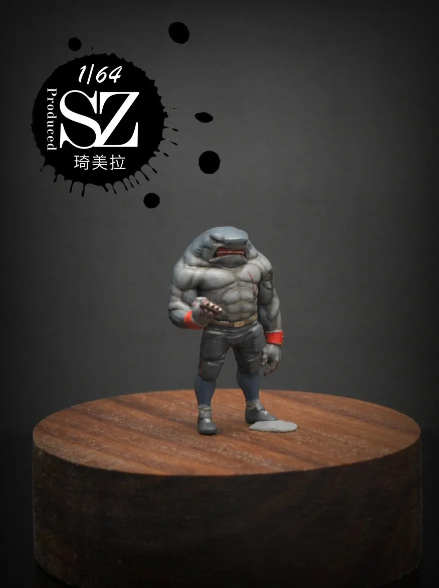 

1/64 Doll Model Shark King Series Car Model Scene Ornament Micro Landscape Props Resin Figure