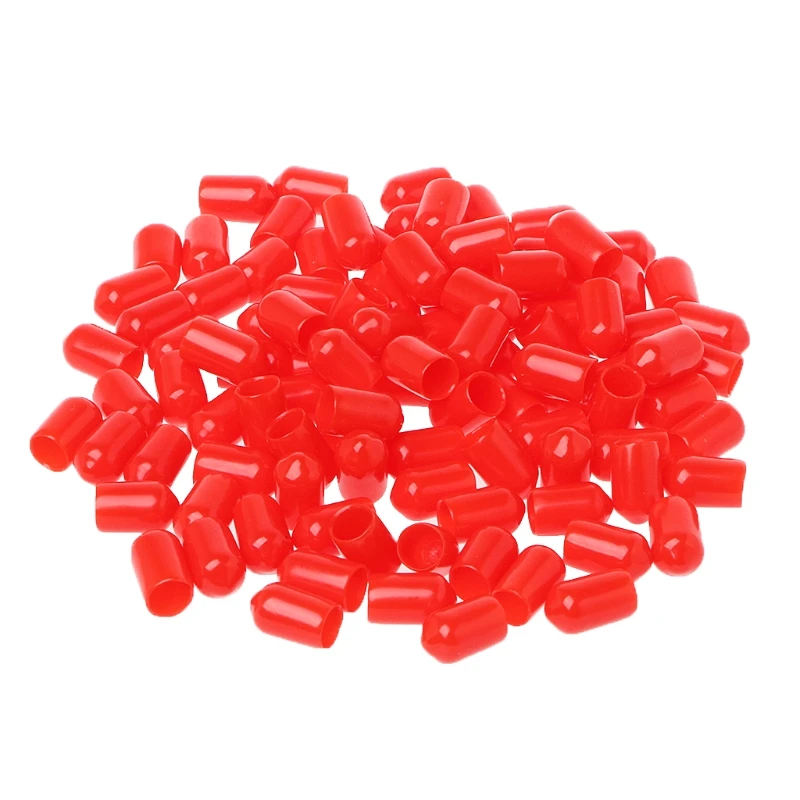 

573A 100PCS 6mm Red Protective Cover Rubber Covers Dust Cap For SMA Connector