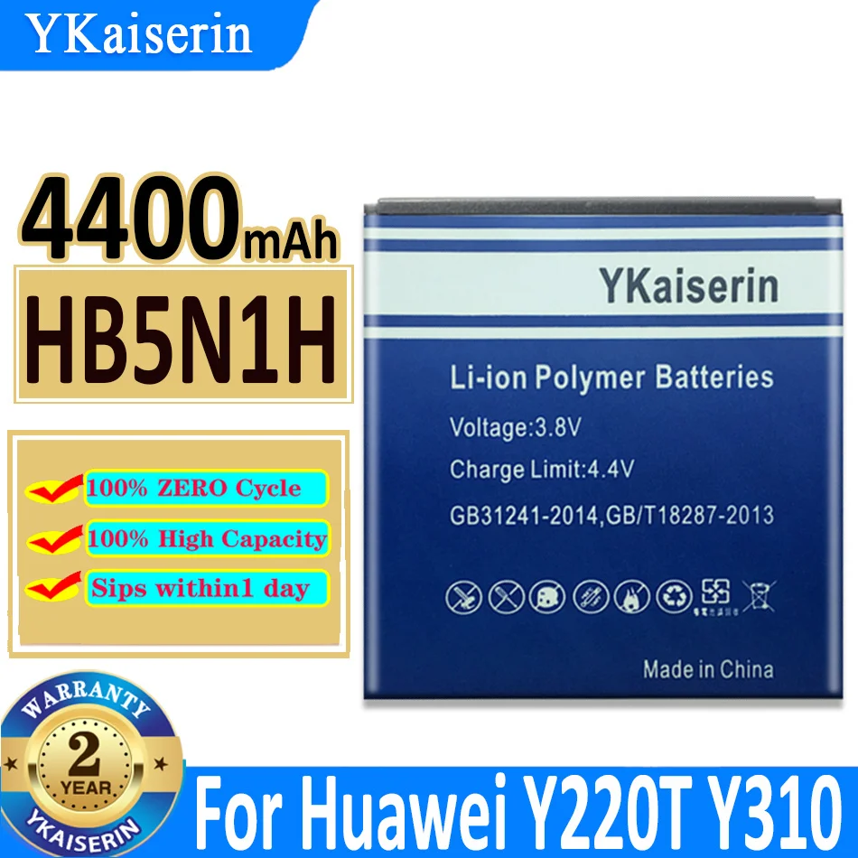 

YKaiserin Battery HB5N1H 4400mAh For Huawei Ascend Y220T Y310 U8825D G330D T8830 G309T Y320 T8828 G305T M660 C8812 U8812D G302D