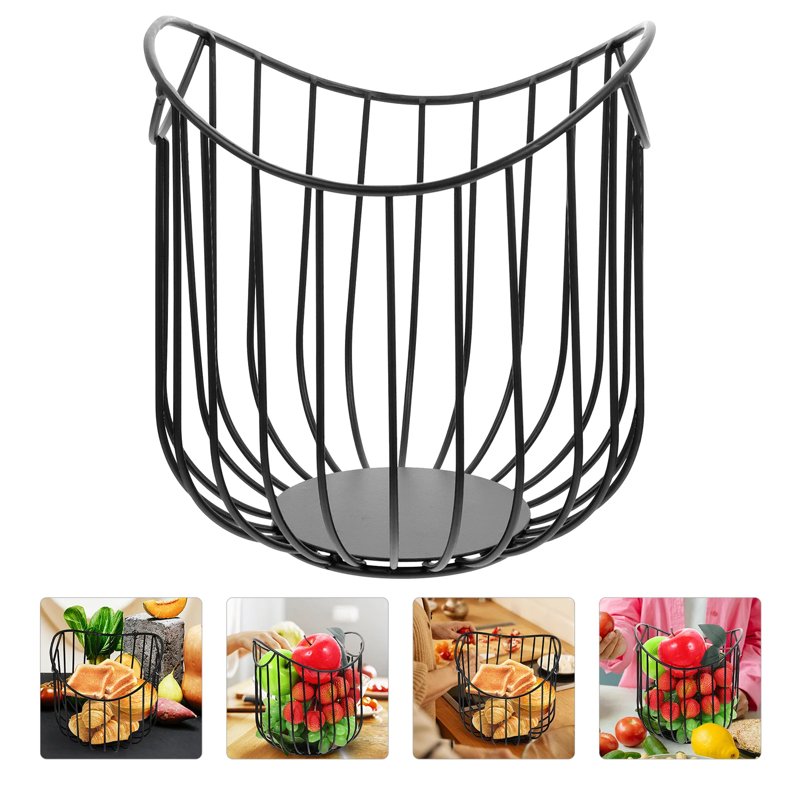 

Kitchen Iron Basket Fruit Storage Basket Food Basket Kitchen Desktop Ornament