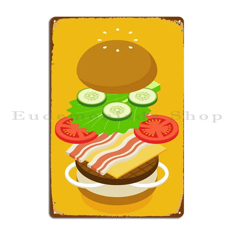 

Fastfood Metal Sign Printed Personalized Garage Living Room Pub Tin Sign Poster
