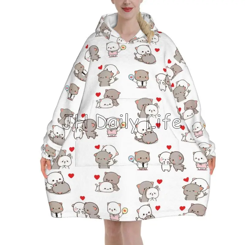 

Носимое одеяло с капюшоном Mochi Peach и Goma Cat