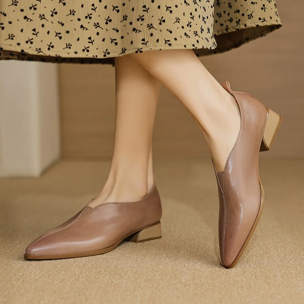 Жіночі туфлі на плоской подошве натуральна шкіра зручні плоскій підошві