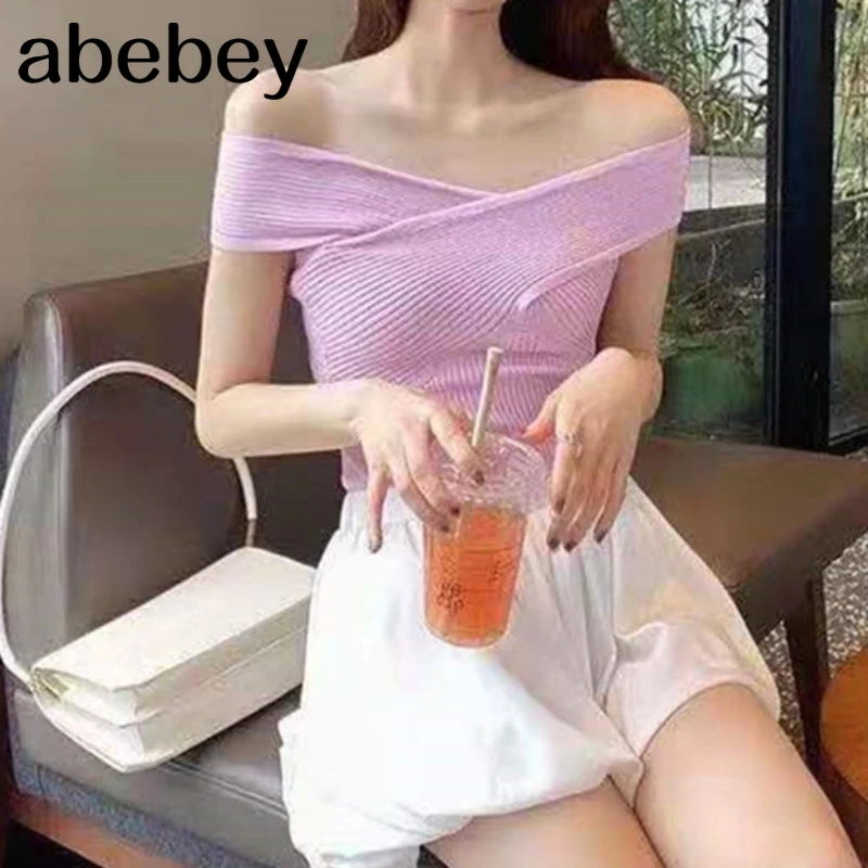 2022 летние футболки без рукавов Женские приталенные майки с перекрестным