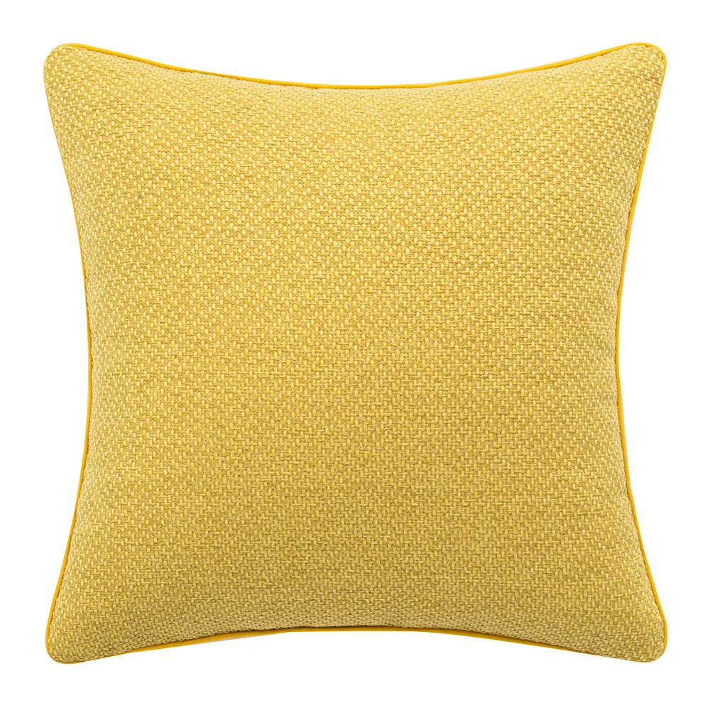 

Inyahome Linen Yellow Pillow Covers Modern Farmhouse Pillowcase Rustic Woven Textured Durable Cushion Covers for Sofa Couch Bed