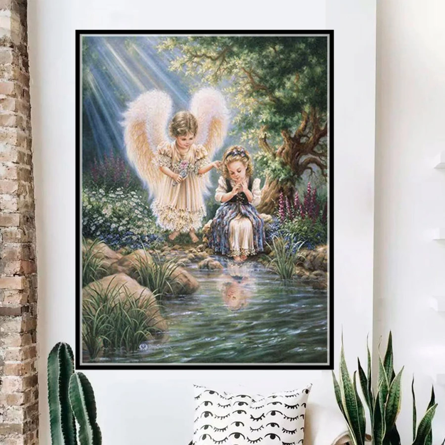 

DIY 5D Diamond Painting Angel Series Lovely Kit Full Drill Square Embroidery Mosaic Art Picture Of Rhinestones Home Decor Gifts